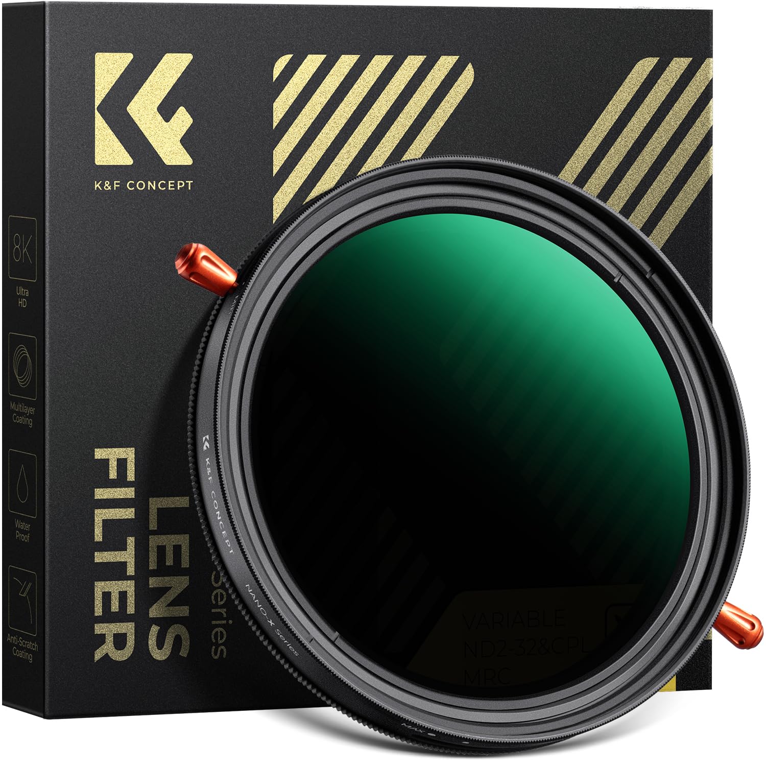 K&F Concept 55mm Variable ND Filter+CPL 2 in 1 Function Graduated Fader Neutral Density Filter MRC 18-Layer ND2-ND32