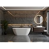 Freestanding Bathtub 67 inch Acrylic Soaking Bathtub with Chrome Drain & Overflow, Free Standing Bathtub for Spa-Inspired Bat