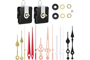 AIRUIFU 2Pcs Clock Mechanism Replacement,Quartz Clock Mechanism Kit, Clock Movement Parts Motor Replacement DIY Repair Parts with 5 Set Hands