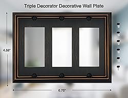OKAWYC Triple Decorator Light Switch Cover Adler