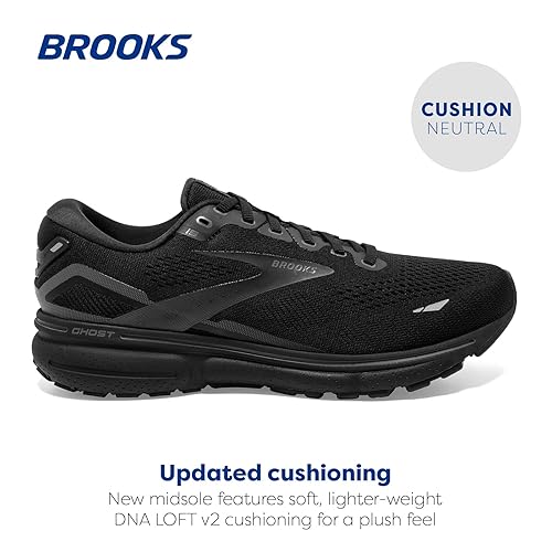 Brooks Women's Ghost 15 Neutral Running Shoe Black/Black/Ebony