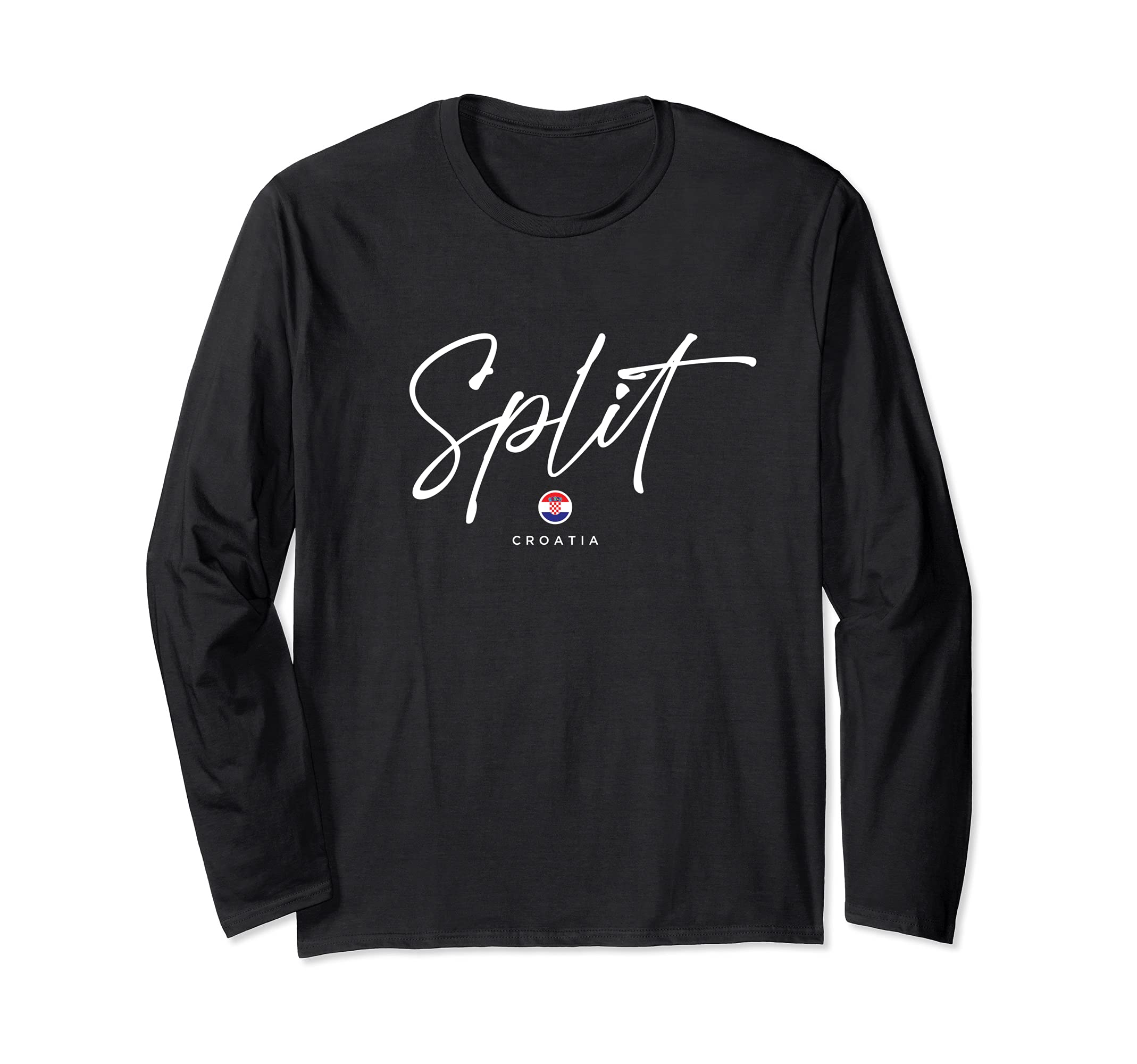 Split Croatia Flag Long Sleeve T-Shirt