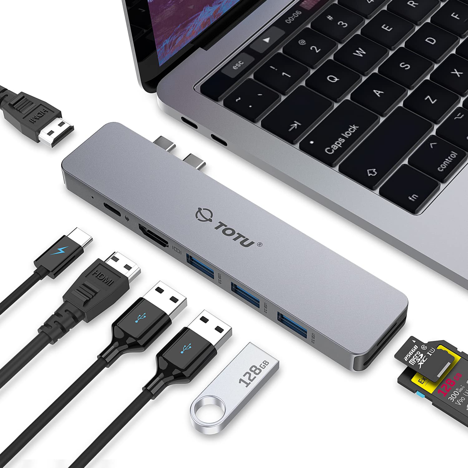 TOTU USB C Hub 8 in 2 Triple Display Docking Station Type C Adapter with Dual 4K HDMI, 87W PD, 3 USB 3.0, SD/TF Card Reader for Mac OS, Compatible with MacBook Pro 2016-2020, MacBook Air 2018-2020