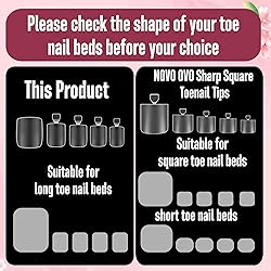 NOVO OVO Long Square Toe Nail Tips Press on Full
