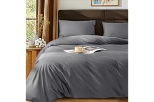 SONORO KATE 100% Egyptian Cotton Duvet Cover King Size, 1000 Thread Count Sateen Duvet Cover, Soft, Breathable Cotton Comforter Cover with Hidden Zipper Closure - 3 PC (Dark Grey,81"x96")