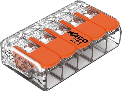 WAGO 221-415 Lever-Nuts 5-Conductor Splicing Connectors Box of 25