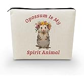 YULUENZE Funny Opossum Makeup Bag Toiletry Zipper Pouch Inspirational Gift Opossum Is My Spirit Animal Cosmetic Bag for Opossum Lovers Women Friends