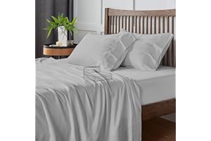 COTTINGTON LANE Cottinton Lane 4 Piece RV King 72 x 80 Size Sheet Set, Premium 100% Cotton Bed Sheets Sets, 16 Inch Deep Pocket with Elastic All Around, Soft & Luxurious Hotel Quality Sheets, Light Grey Solid
