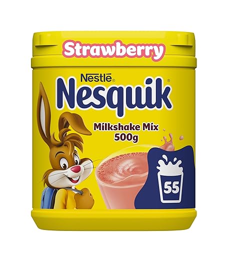 Nesquik Strawberry Flavoured Milkshake Powder, with Vitamin D, 500g Tub (Pack of 1)