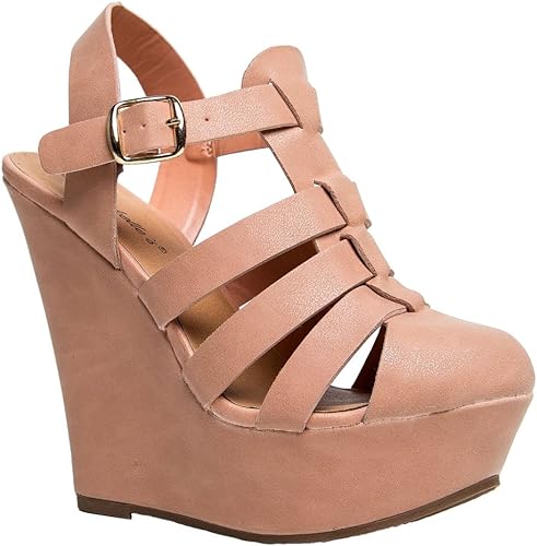nude wedges amazon