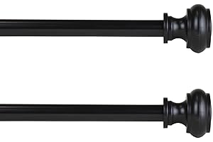 A&F ROD DÉCOR Knoll 7/16" Café Rod, 18-28 inch - Black (Set of 2)