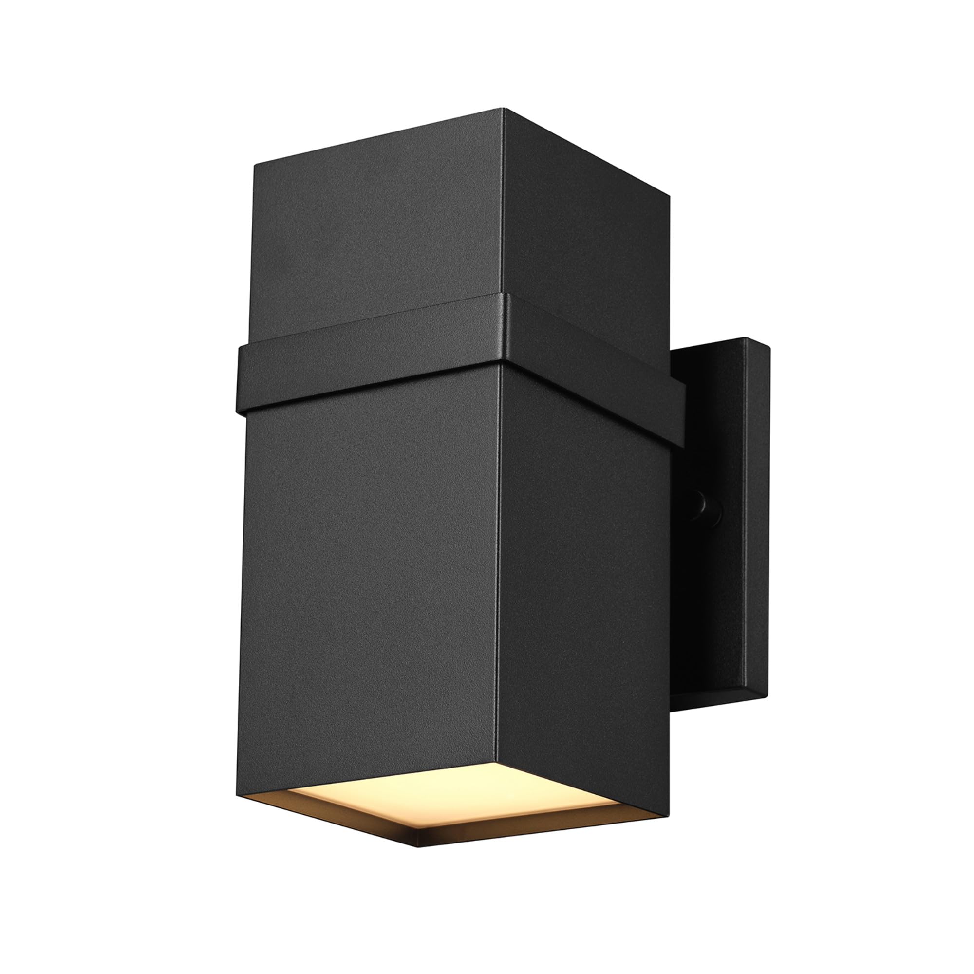 GLOBE Electric 60000180 9W LED Integrated Dusk to Dawn Outdoor Wall Sconce, Matte Black, 500 Lumens, 2700 Kelvin, 80 CRI Image