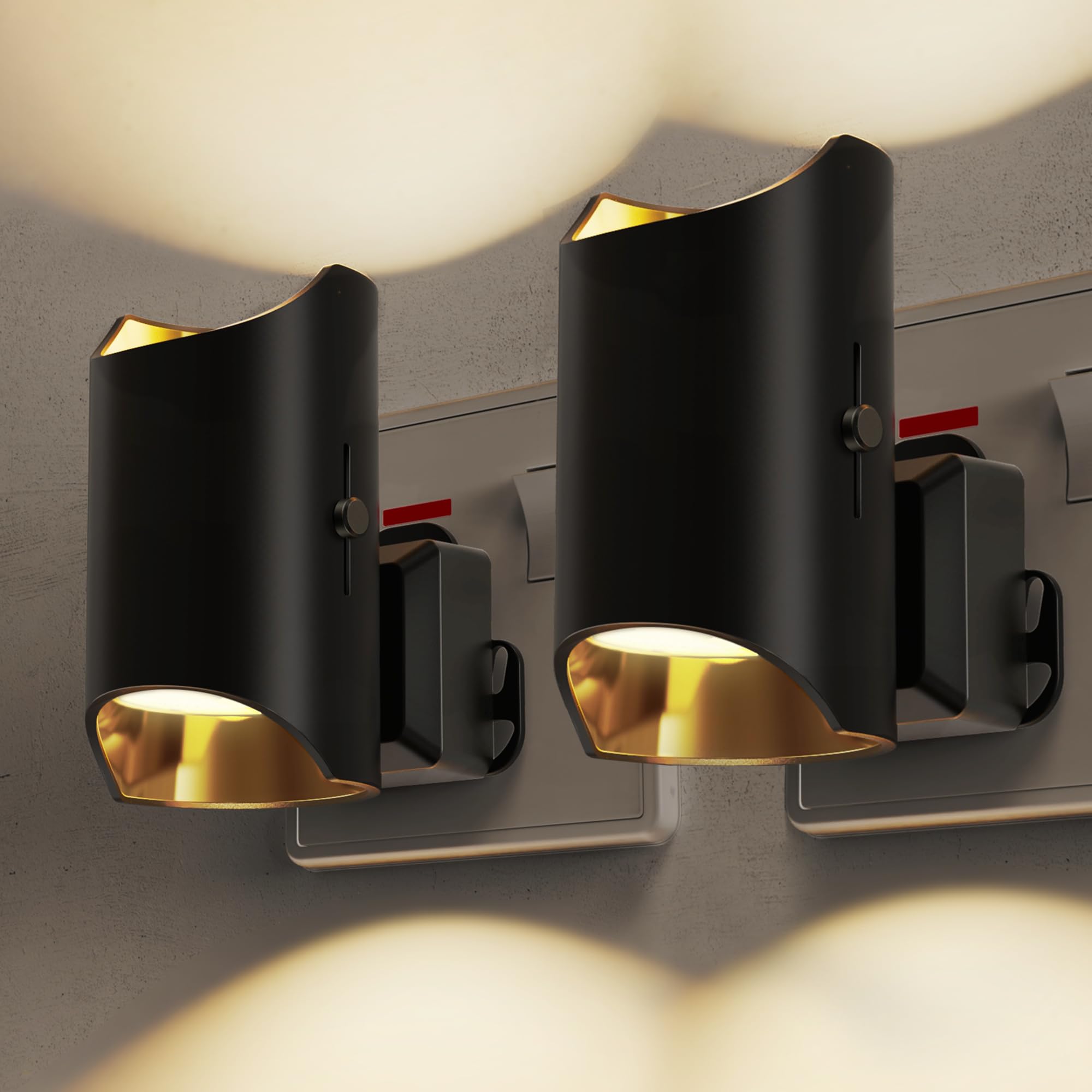 LOHAS-LED Night Light Plug in Wall, Dimmable Night Lights, Dusk to Dawn Sensor, 0-100LM, Plug in Night Light, 3000K Warm White, Modern Nightlights Compact for Hallway Bedroom Stair Bathroom[2 Pack] — image 1