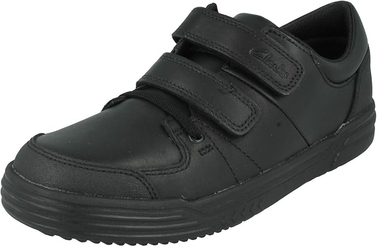 clarks boys black shoes