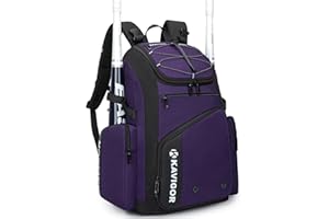 KAVIGOR Baseball Bag for Youth and Adult, Softball Bag 50L Large Capacity Holds 4 Bats, Equipment Backpack with Shoes Compartment