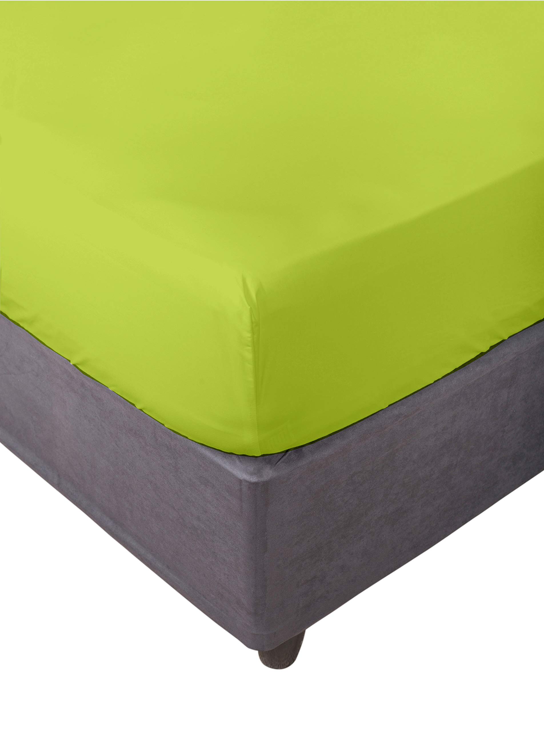 Miracle Home. Fitted Sheet, Elastic, Soft, Comfortable, Anti-Pilling. Cotton 50% 50% Polyester. Pistachio. 200 x 200 cm
