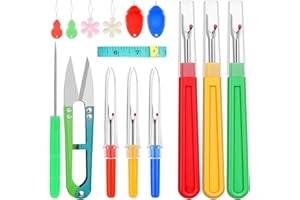 UOOU Seam Rippers, Seam Rippers for Sewing, 3 Big and 3 Small Stitch Remover Tools Thread Snipper 14 Pcs Sewing Supplies for 