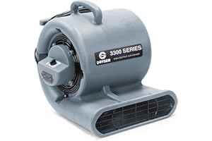 Dryser Air Mover Carpet Dryer 3 Speed 1/3 HP Industrial Floor Fan with 2 GFCI Outlets - Gray Stackable Carpet Drying Fan Blower