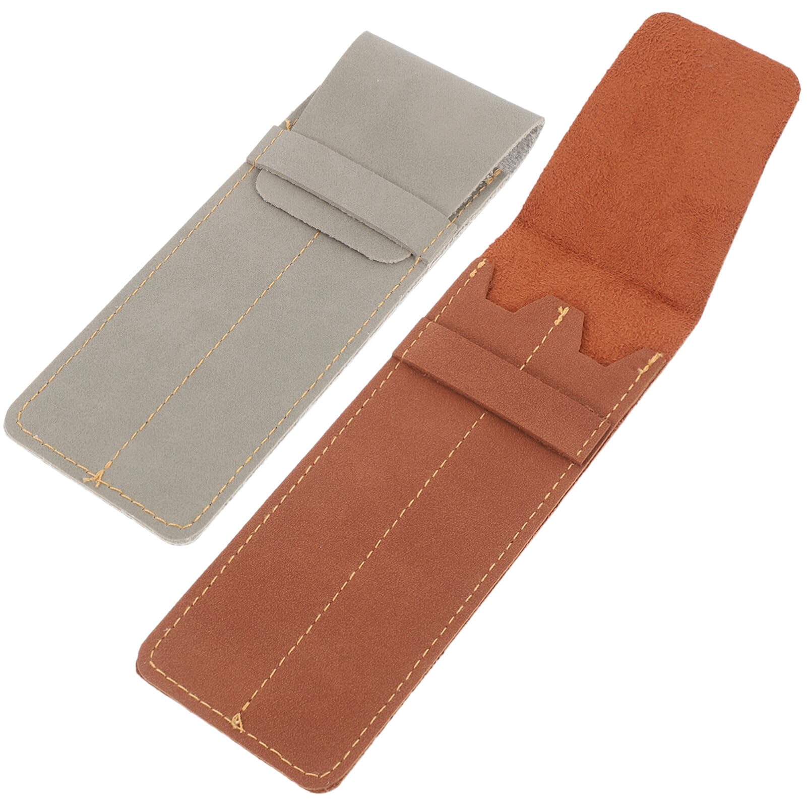 Ciieeo Retro Pen Sleeve Two-Pen Holder Pouch Compact Design Portable Fountain Ballpoint Case Office Supplies Organizer