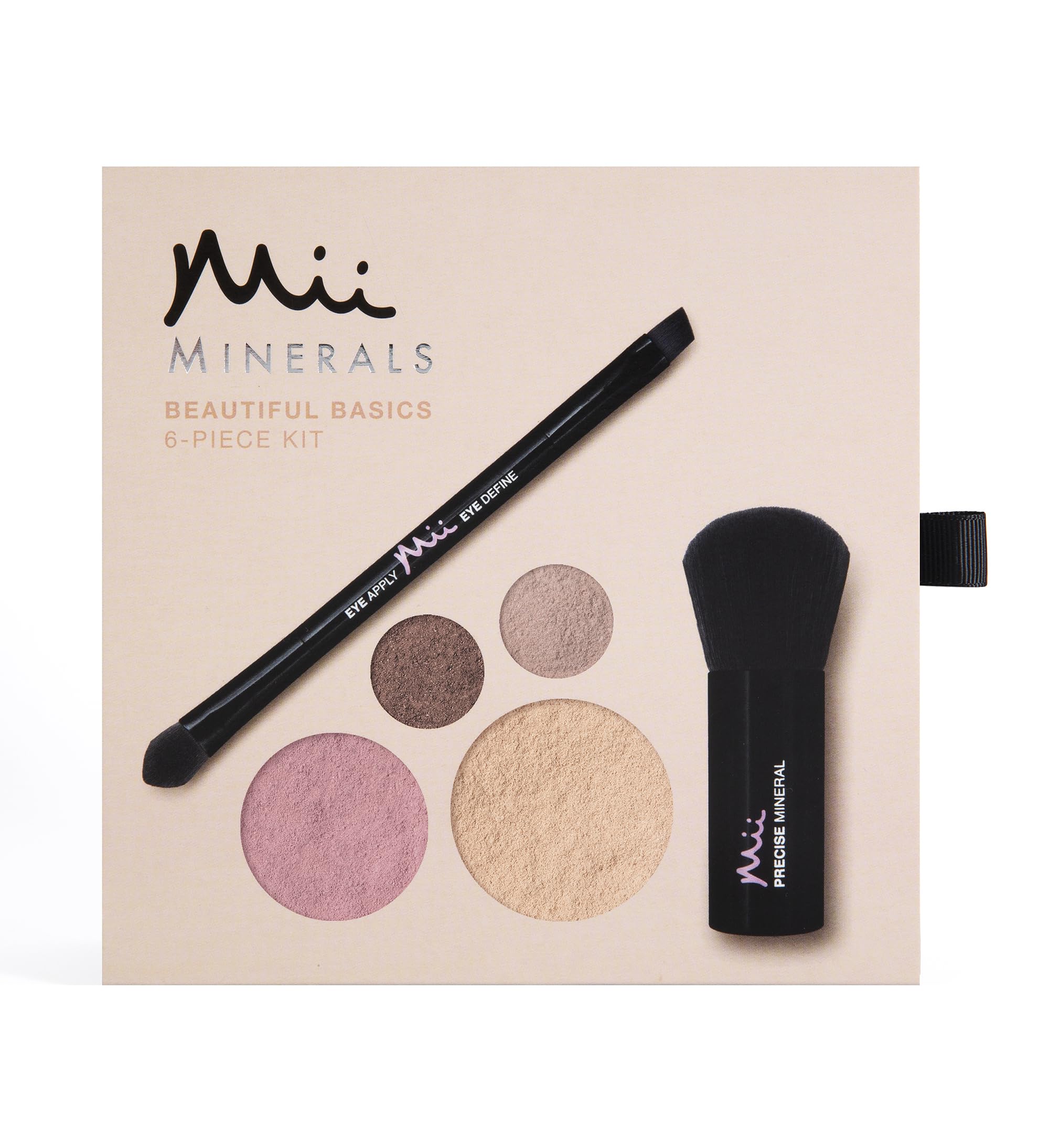 Mii Cosmetics 100% Mineral Beautiful Basics Foundation, Eyeshadow, Blush & Brush Set | Highly Pigmented Colour| Suitable for All Skin Types | Great for Sensitive Skin | Precious Peach 03