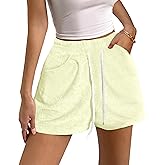Bsubseach Womens Sweat Shorts with Pockets Summer Terry Drawstring Casual Lounge Shorts for Women