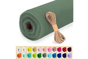 Luceinvita Sage Green Tulle Fabric Roll, 54" x 20 Yards (60FT) Tulle for Wedding Decoration DIY Tutu Party Backdrop Baby Shower Table Skirts Gift Wrapping