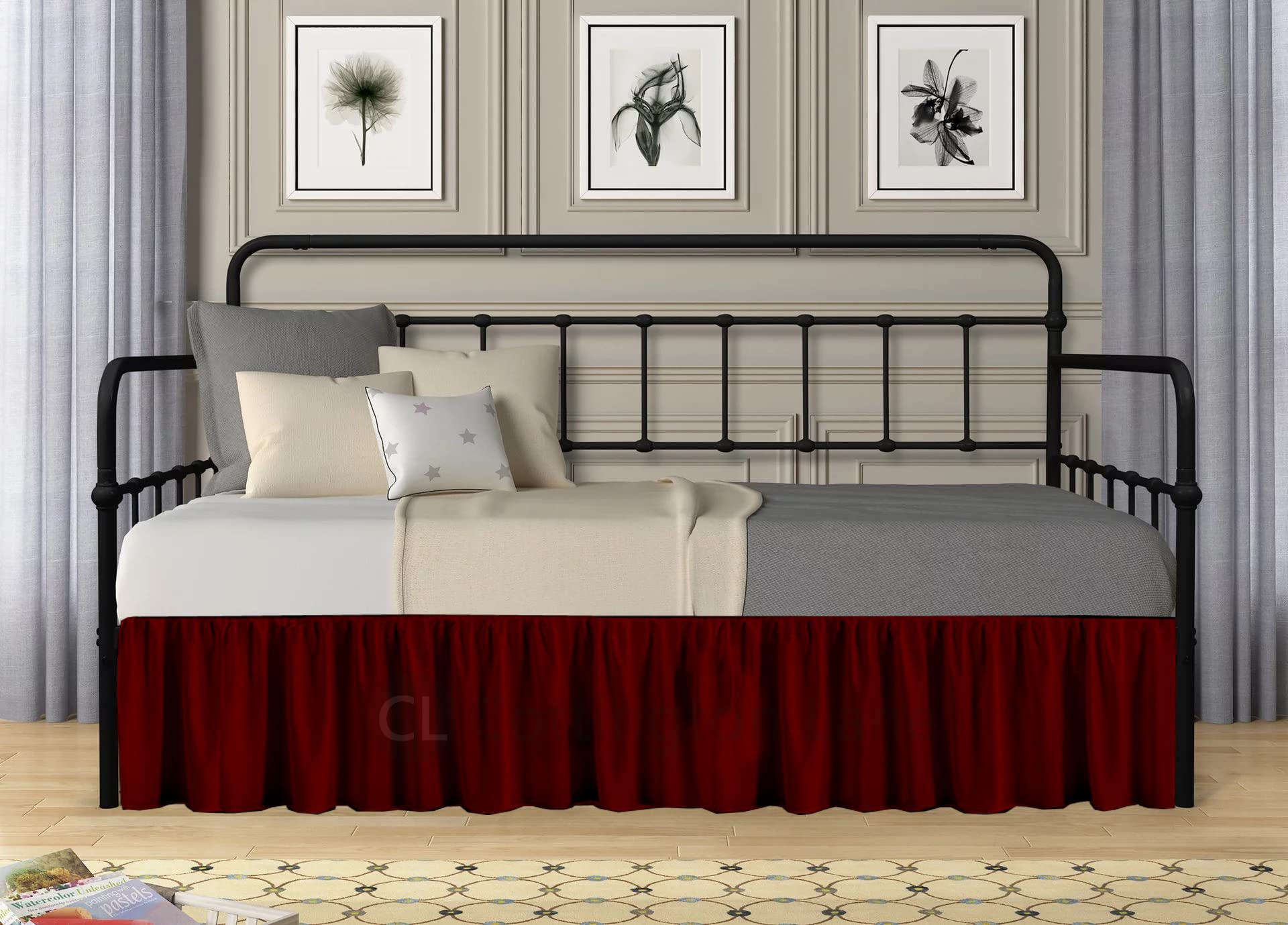 Daybed Skirt with Split Corners Twin - Daybed Dust Ruffle Split Corners ...