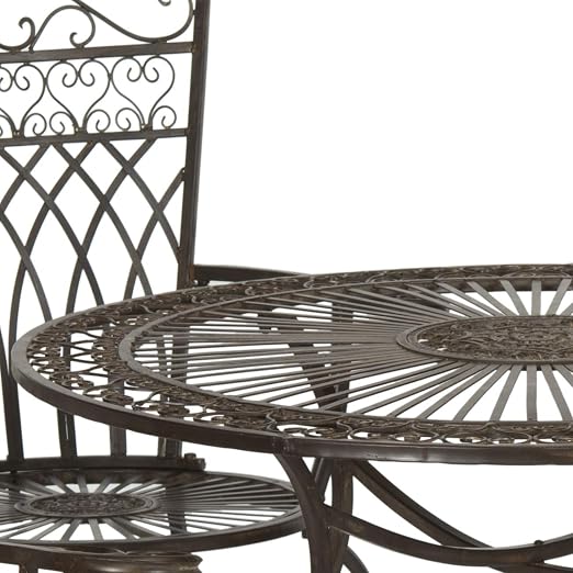 Amazon Com Safavieh Outdoor Collection Thessaly Antique White 5 Piece Patio Set Furniture Decor