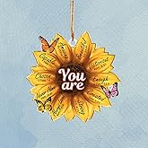 Christian Sunflower Acrylic Ornament – Double-Sided Hanging Decoration – Inspirational Scripture Ornament – Religious Gift for Women, Friends, Family, Christmas Decor, Faith Home Decor (Ver 2)