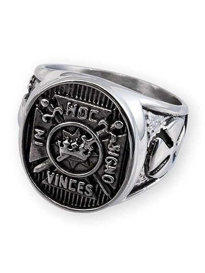 Fly Style Finger- Ring Freimaurer Templer York Rite Edelstahl Siegelring