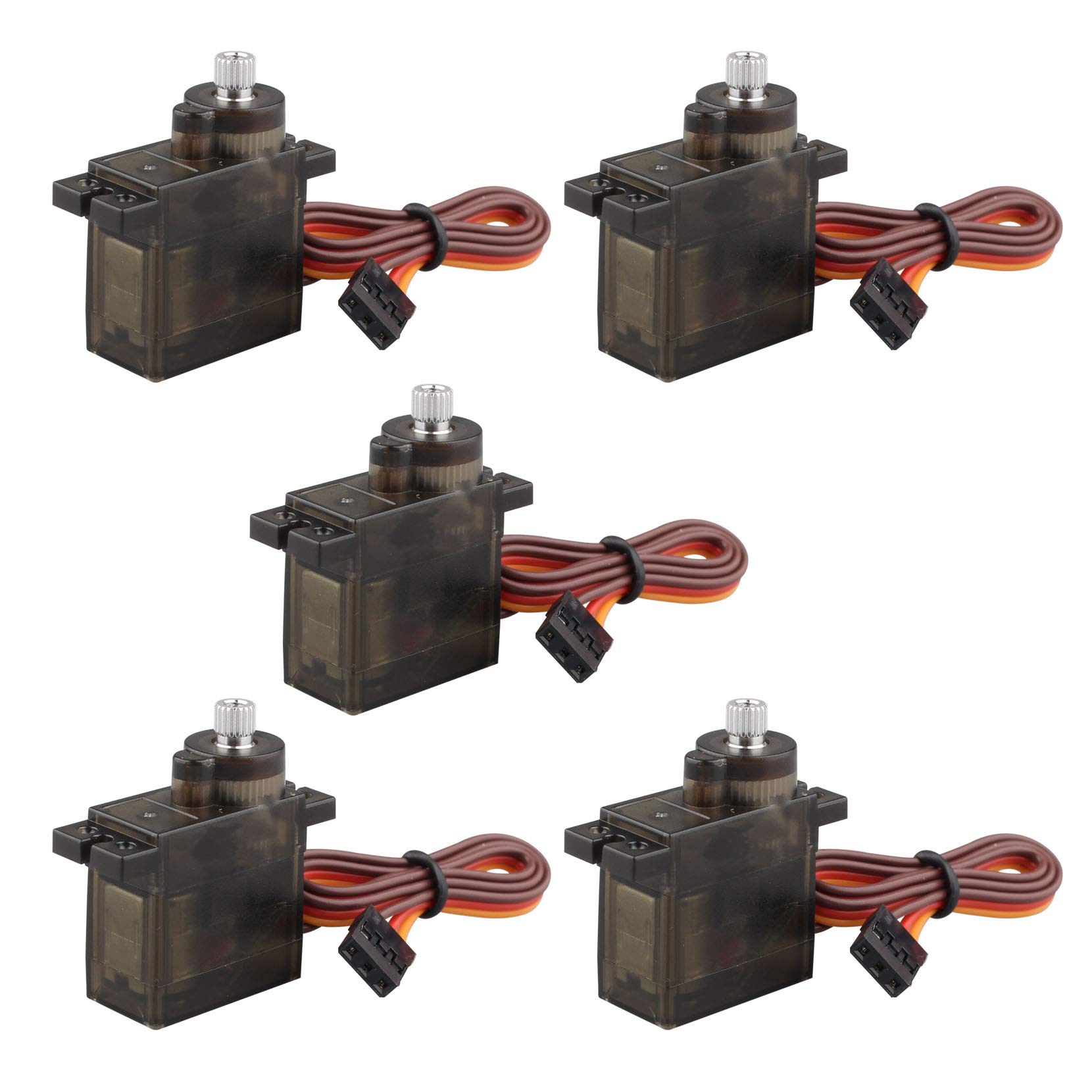 Jopto 5PCS MG90S Mini Metal Geared Micro Servo Motor 9G Compatible with Smart Robot RC Helicopter Plane Boat Car Trex450