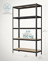 SONGMICS 5-Tier Heavy-Duty Shelving Units Set of 2 60 x 120 x 200 cm Black view 3