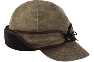 Stormy Kromer Waxed Rancher Cap - Brimmed Winter Hat, Outdoor Cap with Fleece Ear Flaps