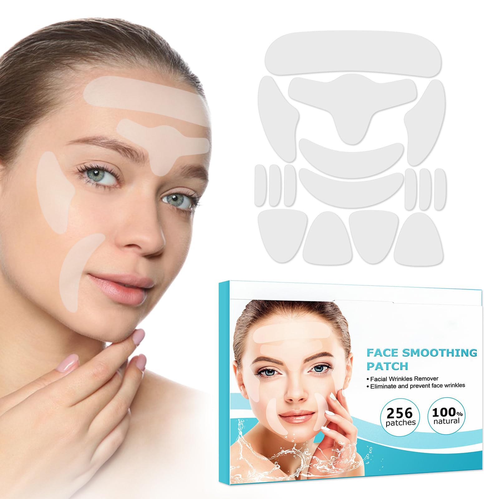 256 Pcs Wrinkle Patches,Facial Wrinkle Patches,Wrinkle Remover Strips,Pure Collagen Anti Wrinkle Patches,Wrinkles Treatment Patches,Smooth Eye,Mouth,Forehead Wrinkles,Moisturize Forehead&Between Eyes
