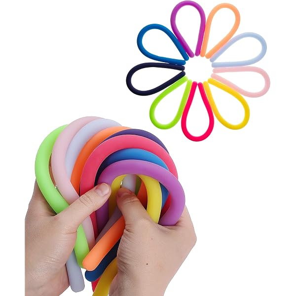 Sensory Strings For Autistic Children 10 Pack Stretchy Monkey Noodle ...