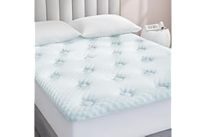 Hansleep Memory Foam Mattress Topper Full, Gel Mattress Topper Full Size with Deep Pocket, Breathable Pillow Top Mattress Pad Cover for Double Bed, 54x75 Inches, White