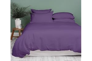KAMAS HOME COLLECTION Kamas Solid Duvet Cover Sets 1 Piece Oversized King Plum Duvet Cover 100% Egyptian Cotton 1000 Thread Count with Zipper Corner Ties Luxurious Quality