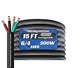 6 Gauge 4 Conductor 6/4 AWG Black SOOW Portable