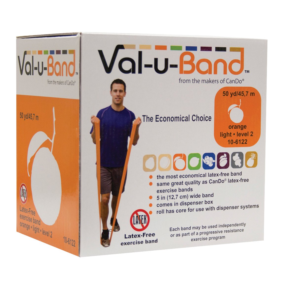 Resistance band LATEX-free / training band / gymnastics band - 45 m - orange (very light), 50 yard - Latex-free