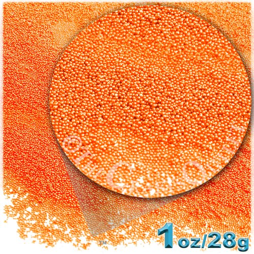 1oz = 28g Plastic Microbeads  Nohole 0.6mm Opaque Phosphoric Orange
