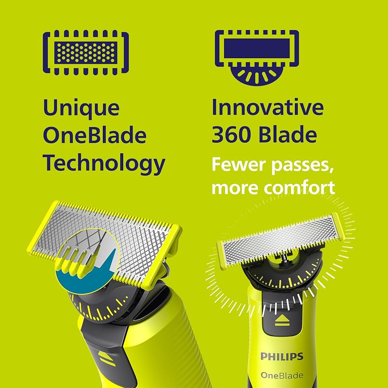 Philips oneblade 360 ​​​​authentic barber, barbeador e aparador elétrico facial e corporal conectado, lâmina 360, lâmina original, pente ajustável 5 em 1, kit corporal, estojo de viagem, qp4631/65