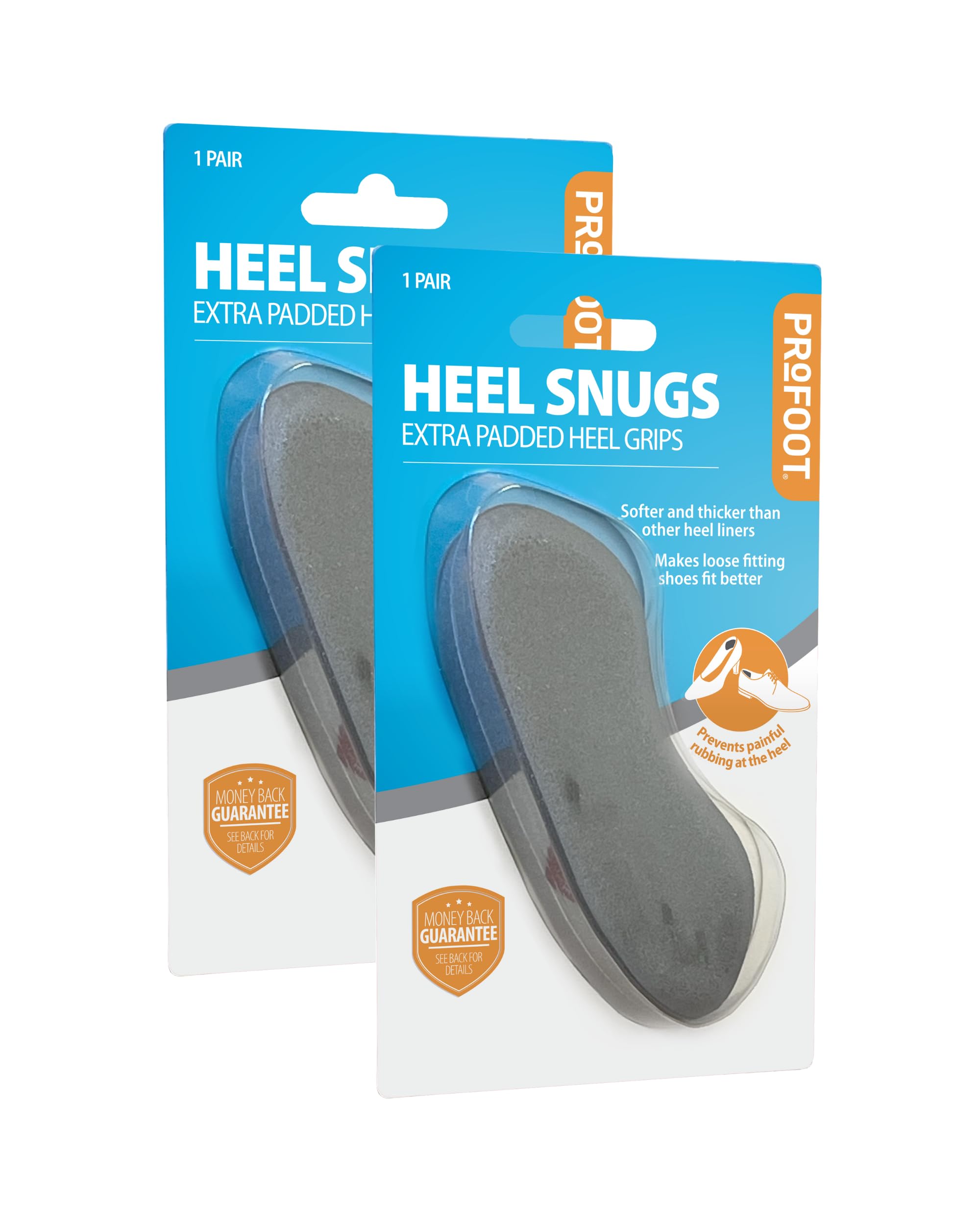 Profoot Heel Snugs - Extra-Padded Heel Grips for Comfort and Blister Prevention - Fits All Shoe Types for Added Protection - (2 Pack)