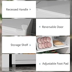 HOMCOM Upright Freezer, 3.0 Cubic Feet Compact Mini