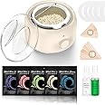 Waxing Kit - TIKESI Wax Warmer for Hair Removal, Hard Wax Kit with 14oz 5 Bags Hard Wax Beans for Full Body, Legs, Face, Eyebrows, Bikini, Brazilian Waxing Kit for Women Men