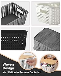 EOENVIVS Storage Bins with Lids 6 Pack, Plastic