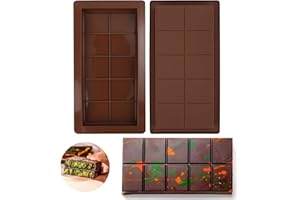 Muswelf 1 Inch Deep Dubai Chocolate Bar Molds, 2PCS Silicone Chocolate Bar Molds, Thick Pistachio Chocolate Bar Molds, Large Kunafa Chocolate Bar Molds, Candy Bar Molds for Baking Homemade Snacks