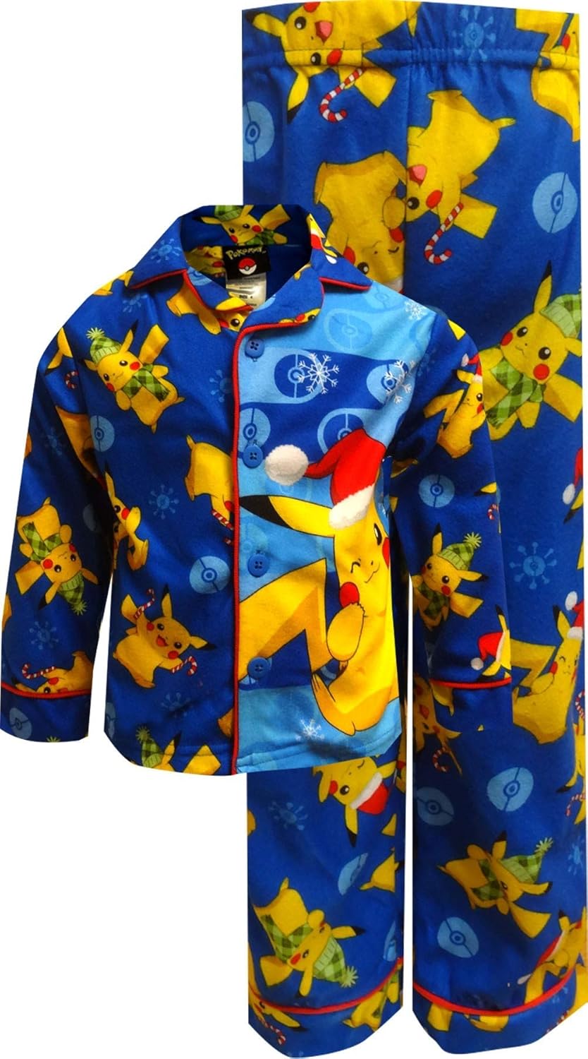 Amazon.com: PokÃ©mon Boys' 2-Piece Button Front Pajama Set: Clothing