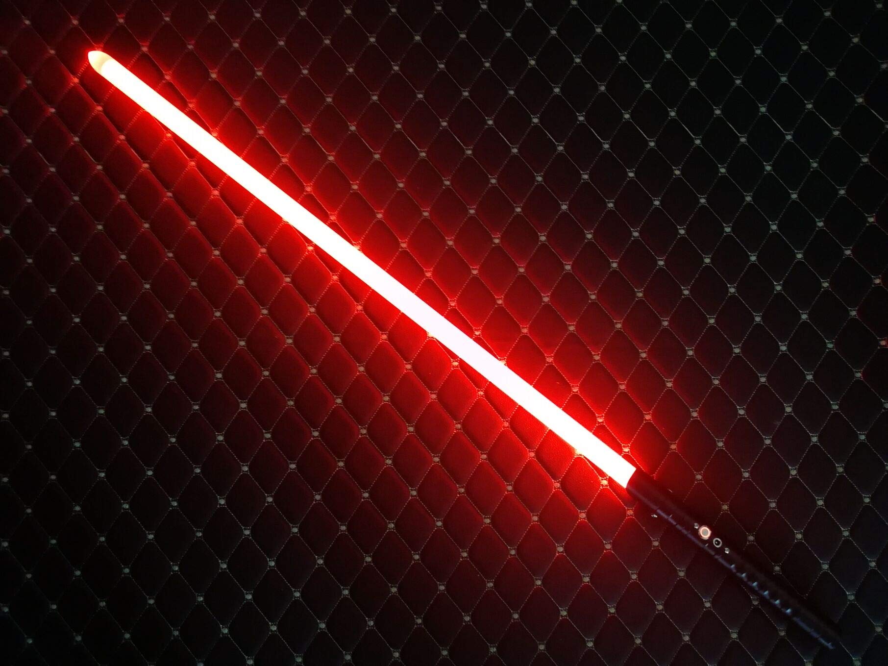 KYBERS Basic Series Single Color Metal Hilt Lightsaber Light Saber with Sound Aluminum Hilt (Black Hilt Red Light)