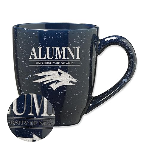 Rico Industries NCAA University of Nevada Reno Wolf Pack Alumni 16 oz Team Color Laser Engraved Ceramic Coffee Mug