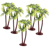 TOPPERFUN 5Pcs Imitation Palm Tree Tropical Mini Palm Mini Tree Figurines Rainforest Diorama Supplies Fake Palm Fairy Garden Outdoor Toys Coconut Indoor Banquet Hawaii